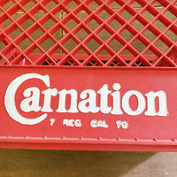 品番3232-3　ミルククレート　Carnation　プラスチックコンテナ　プラスチックケース　レッド　コンテナボックス　ヴィンテージ　金沢店