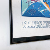 品番3943　ポスター　CELEBRATE CALIFORNIA　カリフォルニアを祝う　サイン入り　ウォールアート　額装　ヴィンテージ