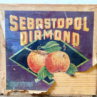 品番0370　木箱　SEBASTOPOL DIAMOND　セバストポリダイヤモンド　フルーツラベル　ウッドクレート　ウッドボックス　ヴィンテージ　金沢店