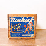 品番0370-2　木箱　Nuchief　ヌーチーフ　フルーツラベル　ウッドクレート　ウッドボックス　ヴィンテージ　金沢店