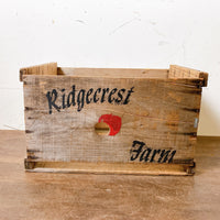 品番0604　木箱　Ridgecrest Farm　リッジクレストファーム　フルーツラベル　ウッドクレート　ウッドボックス　ヴィンテージ　金沢店