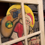 品番0858 デコレーション　フレームアート　ウォールアート　壁飾り　クリスマス　サンタクロース　ヴィンテージ　千葉店