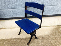 品番2628　スクールデスクセット　学習机セット　ブルー　子供用　机　椅子　ヴィンテージ　金沢店