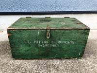 品番0457　米軍　アーミーボックス　60's　グリーン　LT NILTON R ROBESON　木箱　ヴィンテージ
