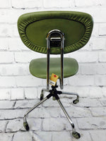 品番0815　チェア　オフィスチェア　Clipper（クリッパー）　椅子　背もたれ付き　キャスター付き　モスグリーン　ヴィンテージ　金沢店
