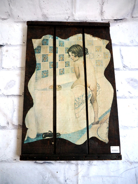 品番1834　木製看板　サインボード　子供　お風呂　アメリカン　ヴィンテージ　雑貨
