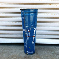 品番4899　創作缶　オリジナル　ブルー　スチール缶　物入れ　スタンド　インテリア　ディスプレイ　ヴィンテージ　金沢店