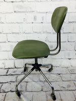 品番0815　チェア　オフィスチェア　Clipper（クリッパー）　椅子　背もたれ付き　キャスター付き　モスグリーン　ヴィンテージ　金沢店