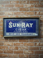 品番0635　ポスター　Sun Ray CIGAR　サンレイシガー　葉巻　タバコ　1930年代　額装　ヴィンテージ　金沢店