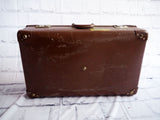 品番0714　トランク　本革　スーツケース　収納　チョコレートブラウン　ヴィンテージ