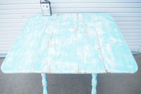 品番0456　折り畳み式テーブル　Folding Leaf Table　バタフライテーブル　ブルー　ヴィンテージ　千葉店