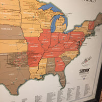 品番2824　ポスター 『アメリカンインディアンゲーム企業の地図／MAP OF AMERICAN INDIAN GAMING ENTERPRISES』　ヴィンテージ　千葉店
