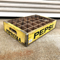 品番1007　PEPSI　ペプシコーラ　木箱　イエロー　ウッドボックス　ディスプレーボックス　ヴィンテージ　011