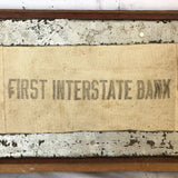 品番4325　看板　FIRST INTERSTATE BANK　サインプレート　ディスプレイ　ヴィンテージ